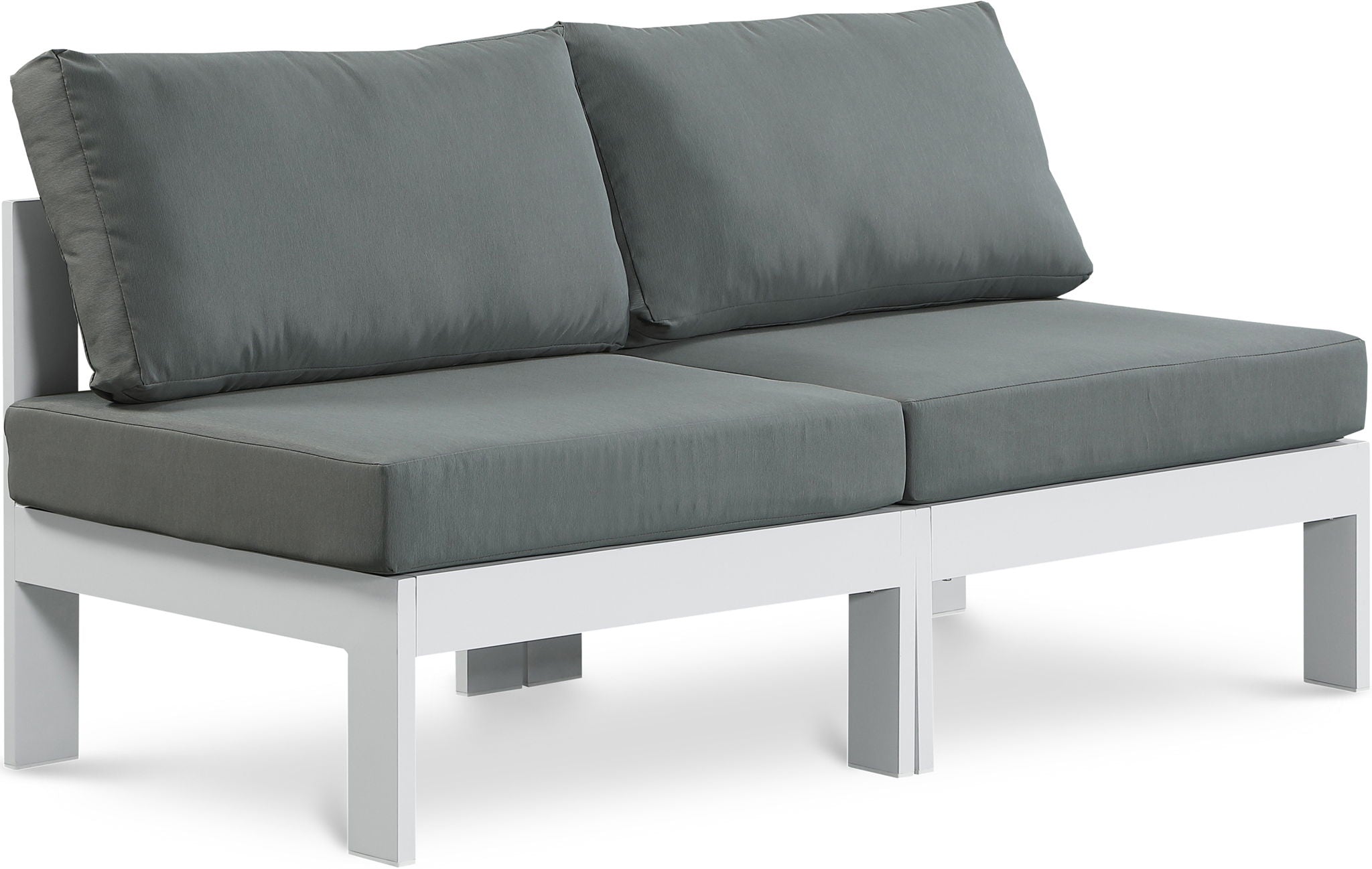 Nizuc - Outdoor Patio 2 Seat Armless Modular Sofa With White Frame - Urban Living Furniture (Los Angeles, CA)