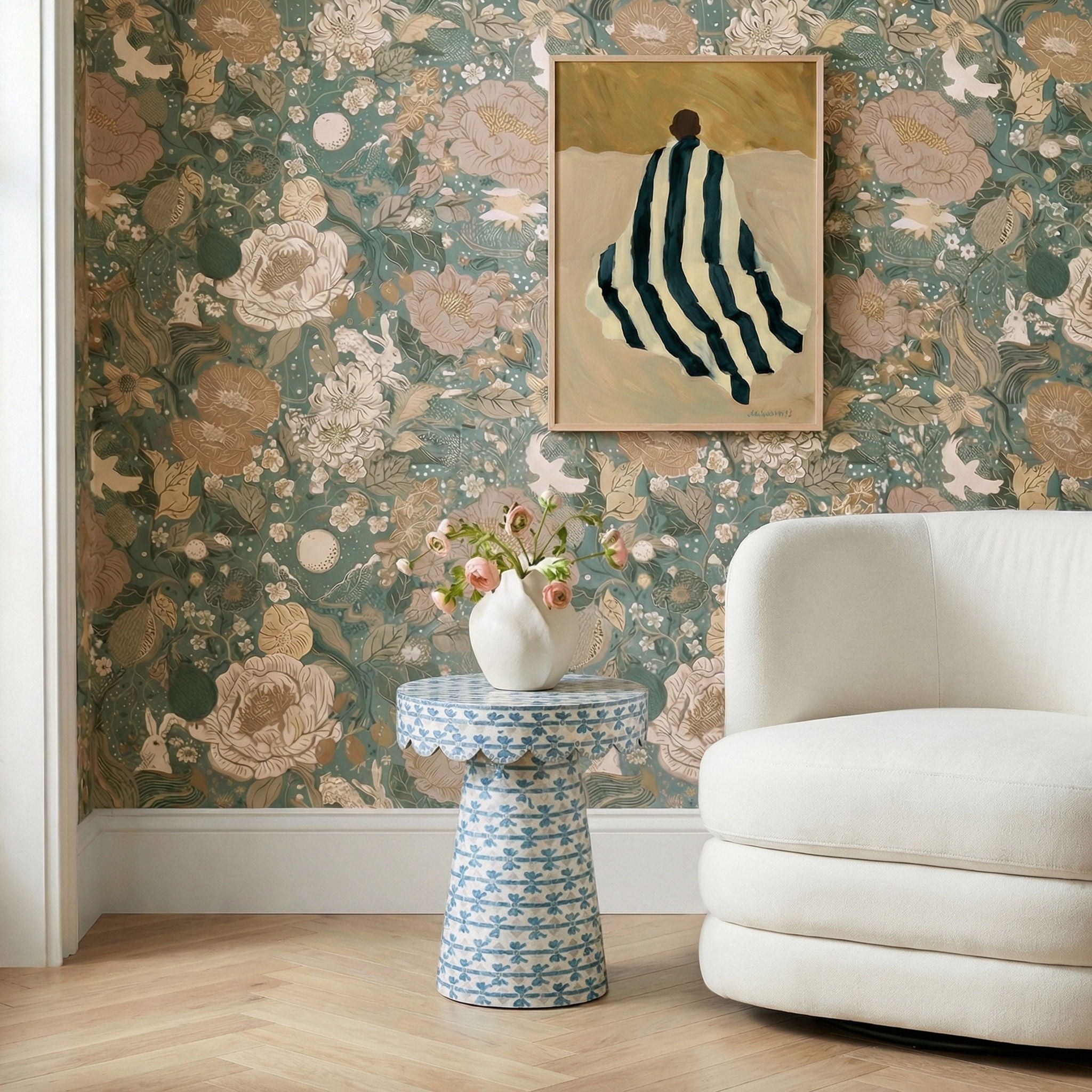 Lady - Capiz Shell Round Side Table - Blue Ribbon - Urban Living Furniture (Los Angeles, CA)