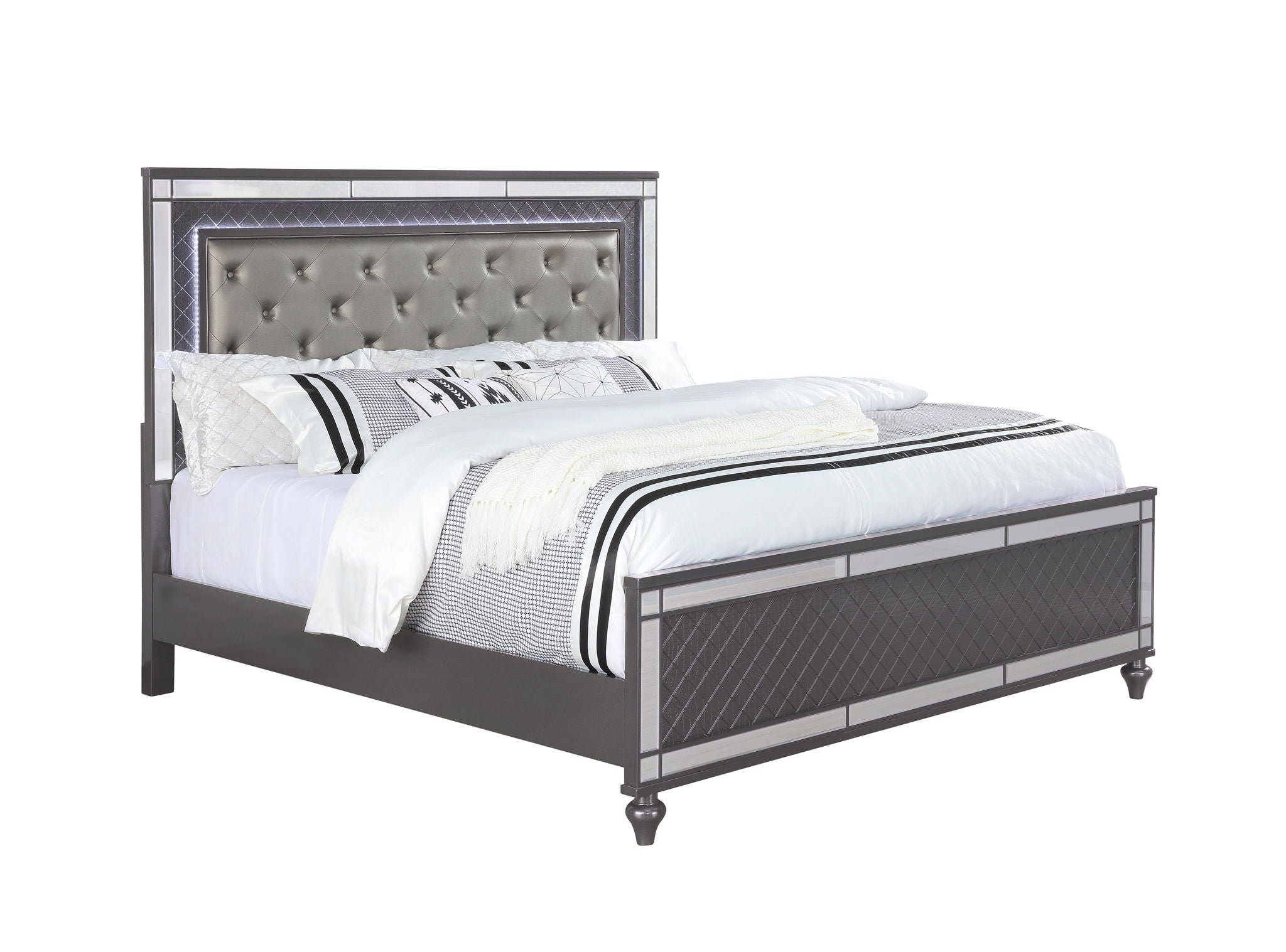 Refino - Bedroom Set - Gunmetal - Urban Living Furniture (Los Angeles, CA)