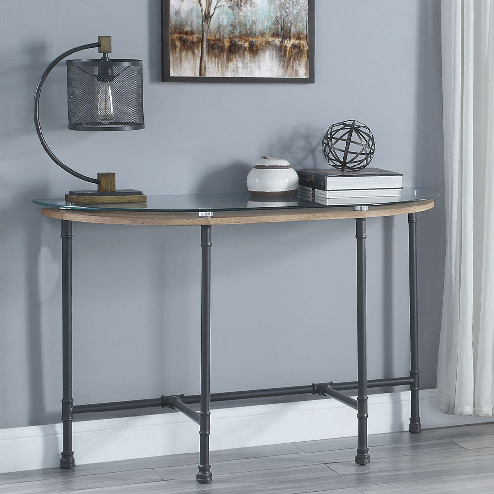 Brantley - Sofa Table - Clear Glass & Sandy Gray - Urban Living Furniture (Los Angeles, CA)