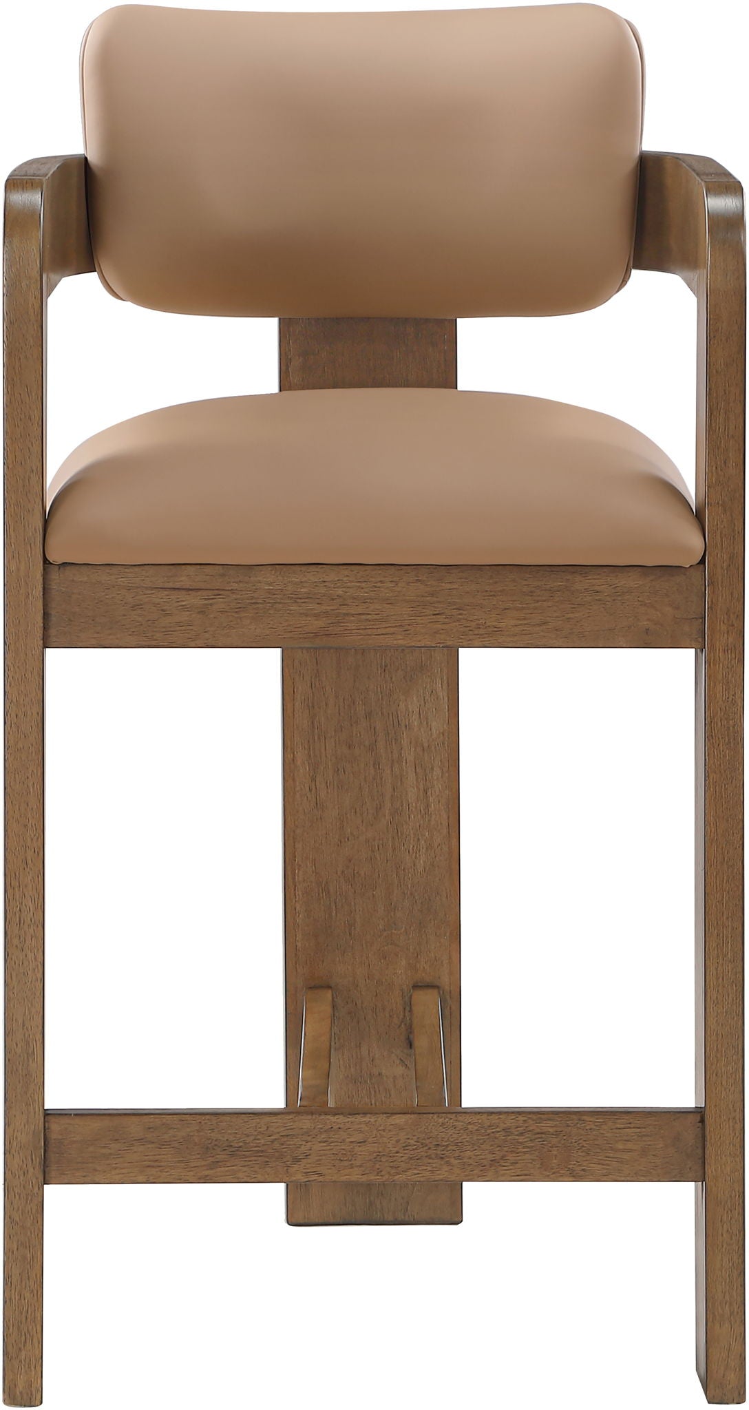 Sacha - Vegan Leather Upholstered Counter Stool With Brown Base