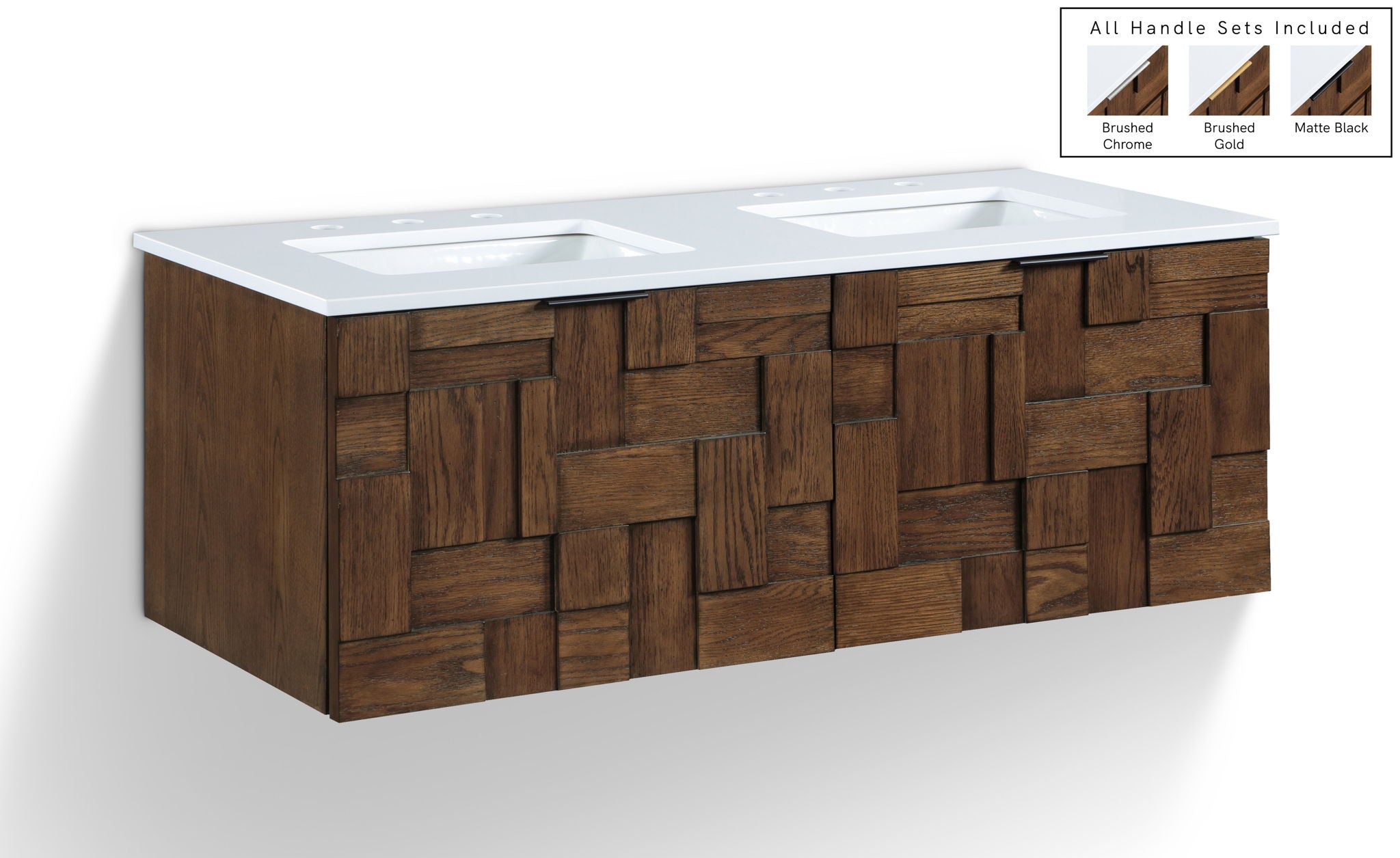 Leonardo - Engineered Stone And Solid Wood 24" Wall Mounted Bathroom Vanity - Urban Living Furniture (Los Angeles, CA)
