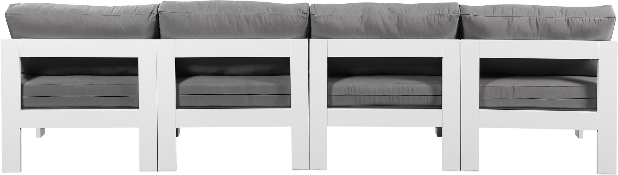 Nizuc - Outdoor Patio 4 Seat Armless Modular Sofa With White Frame - Urban Living Furniture (Los Angeles, CA)