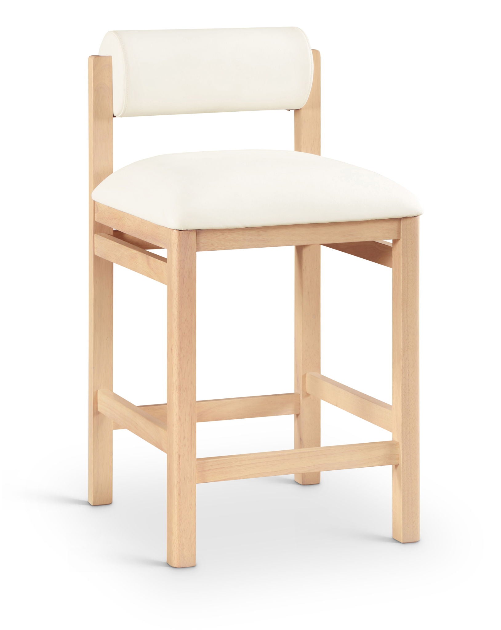 Roundhill - Faux Leather Counter Stool - Natural Frame - Urban Living Furniture (Los Angeles, CA)