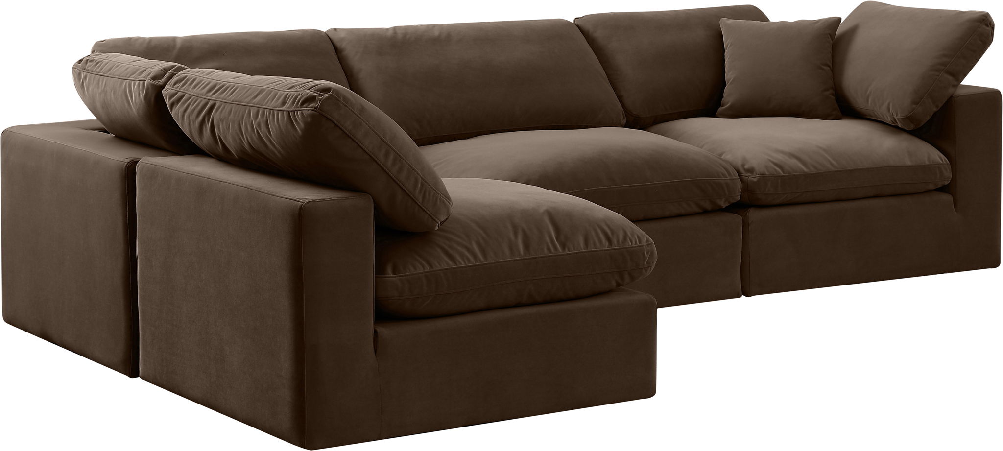 Comfy - 4 Piece Velvet Modular Armless Sectional - Urban Living Furniture (Los Angeles, CA)