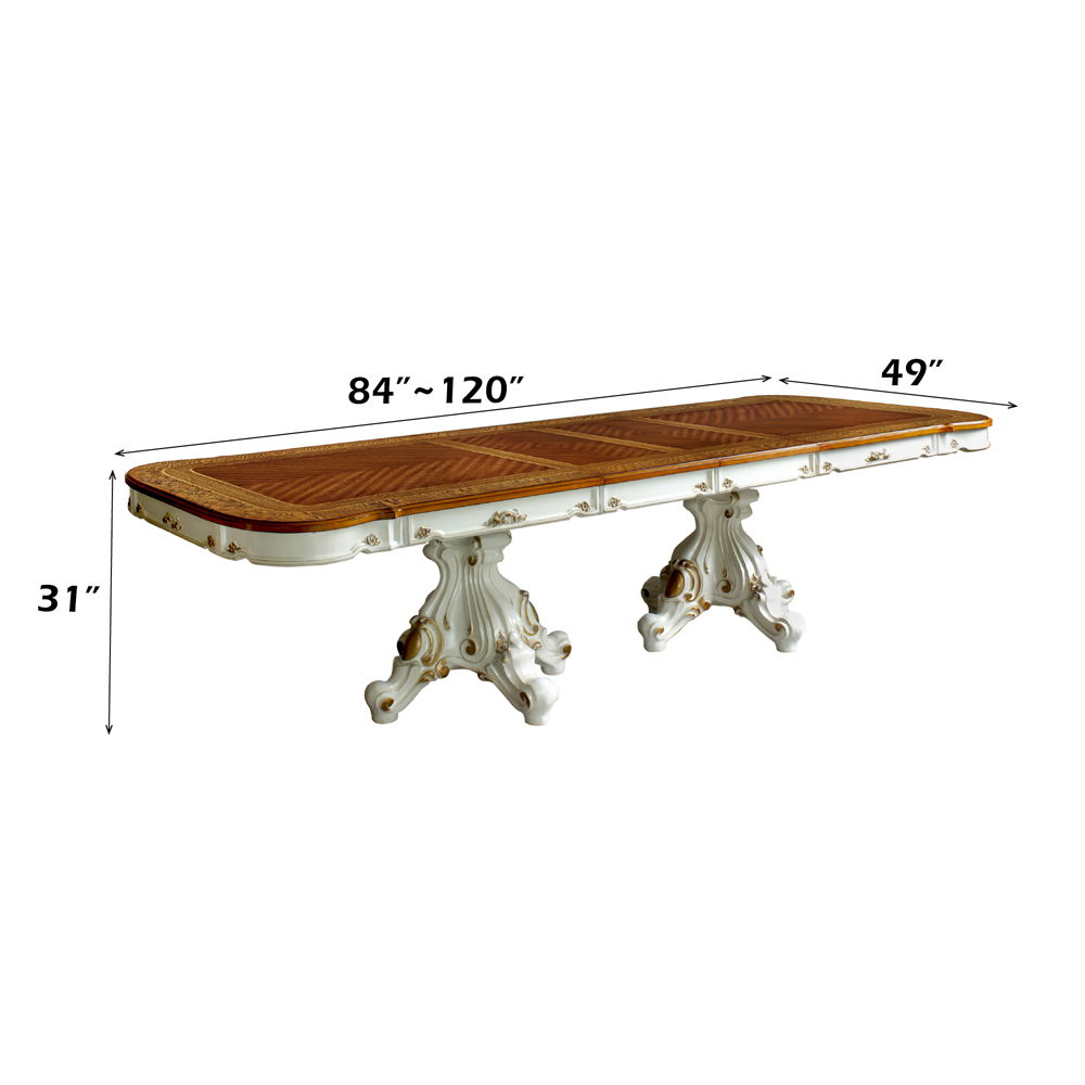 Picardy - 31" Dining Table - Antique Pearl & Cherry Oak - Urban Living Furniture (Los Angeles, CA)
