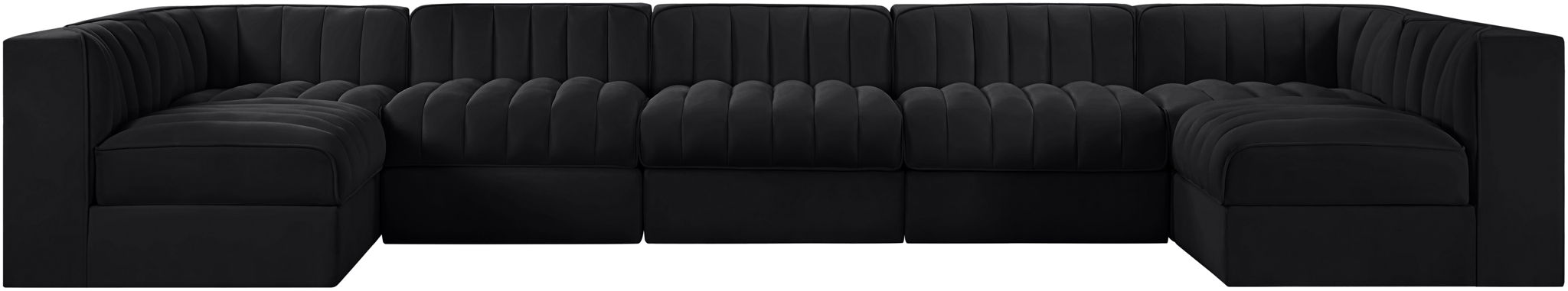 Rummi - Velvet Performance Fabric Upholstered 7 Piece Modular Sectional (With 2 Corner Chairs) - Urban Living Furniture (Los Angeles, CA)