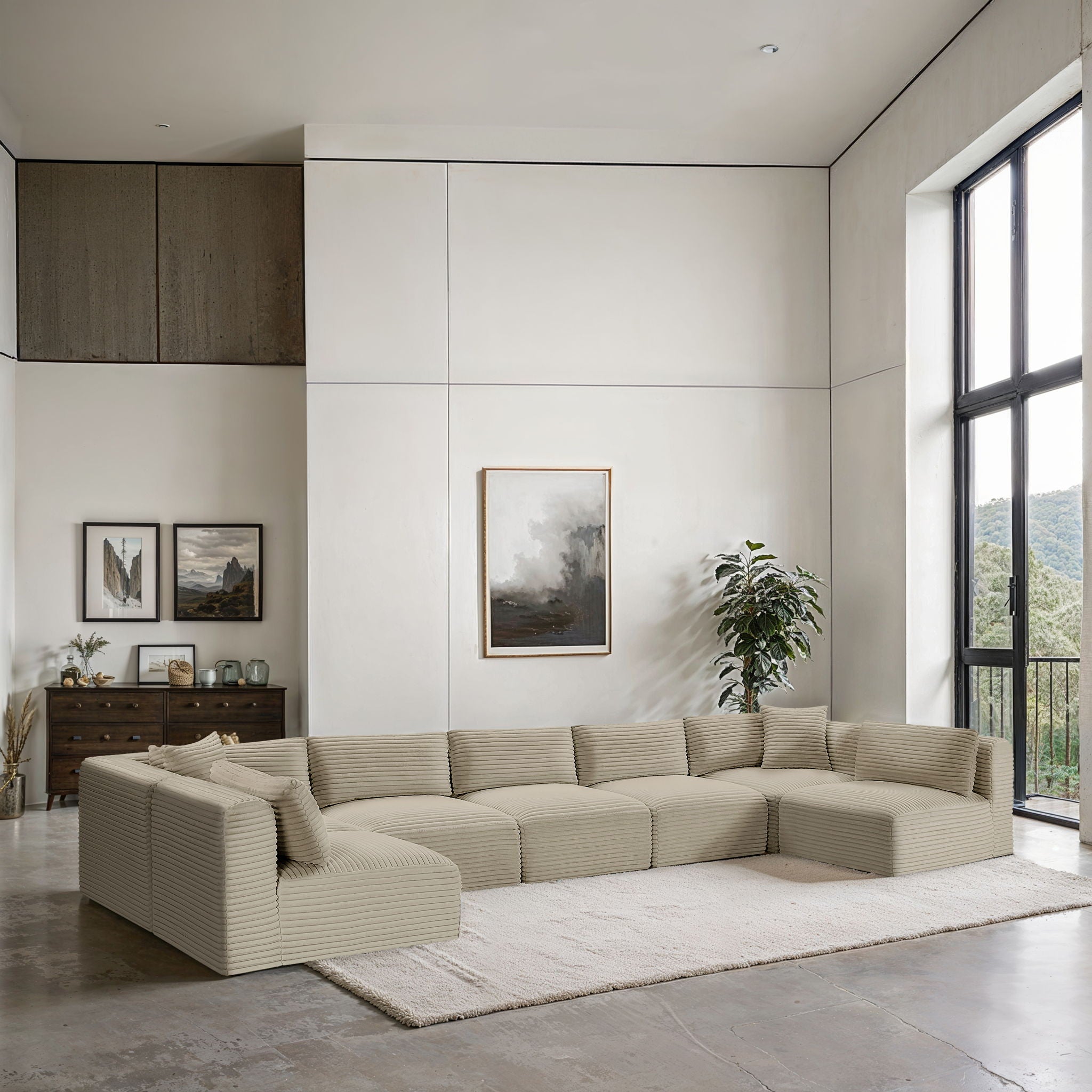 Shaggy - 7 Piece Modular U-Shaped Armless Sectional - Urban Living Furniture (Los Angeles, CA)