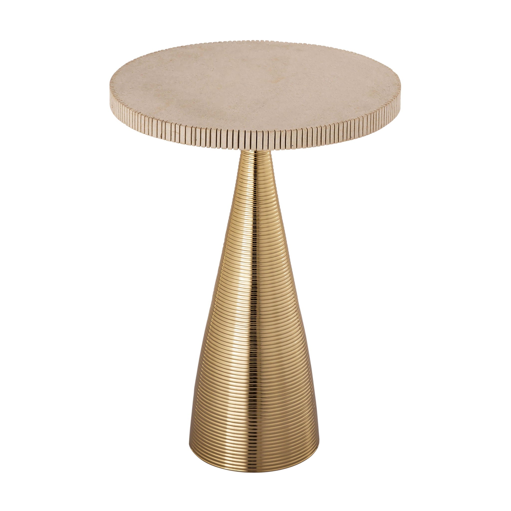 Celeste - Ribbed Side Table - Beige - Urban Living Furniture (Los Angeles, CA)