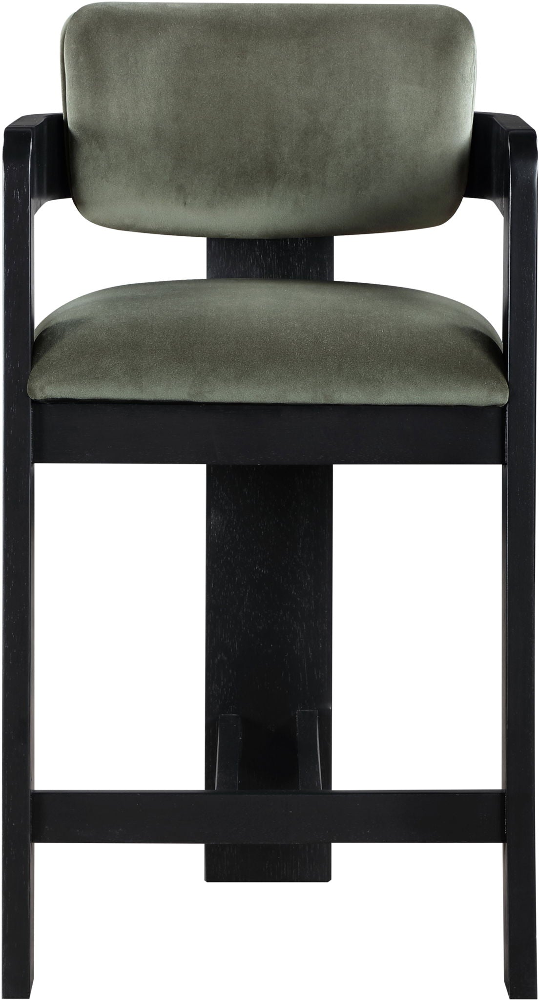 Sacha - Velvet Stool With Black Base - Urban Living Furniture (Los Angeles, CA)