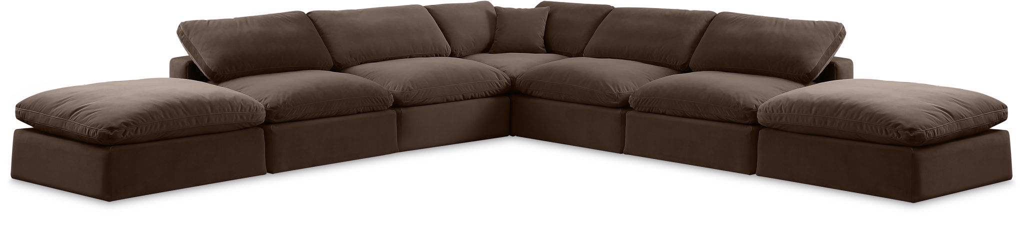 Comfy - 7 Piece Velvet Modular Corner Sectional - Urban Living Furniture (Los Angeles, CA)