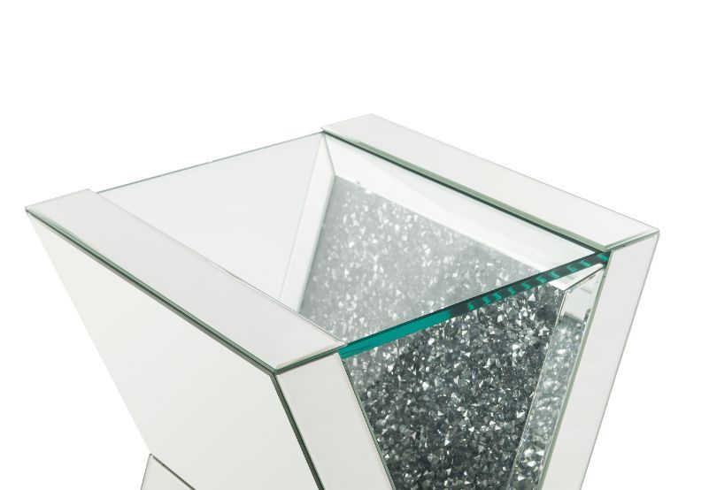 Noralie - End Table - Clear Glass, Mirrored & Faux Diamonds - Urban Living Furniture (Los Angeles, CA)