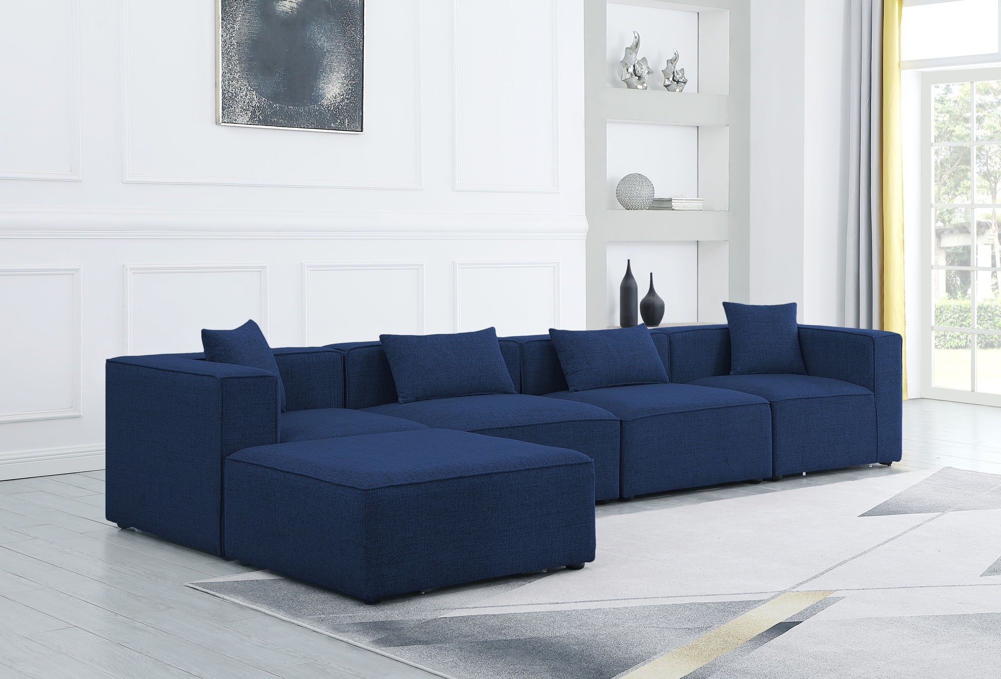 Cube - Linen 5 Piece Modular Sectional With Chaise - Urban Living Furniture (Los Angeles, CA)