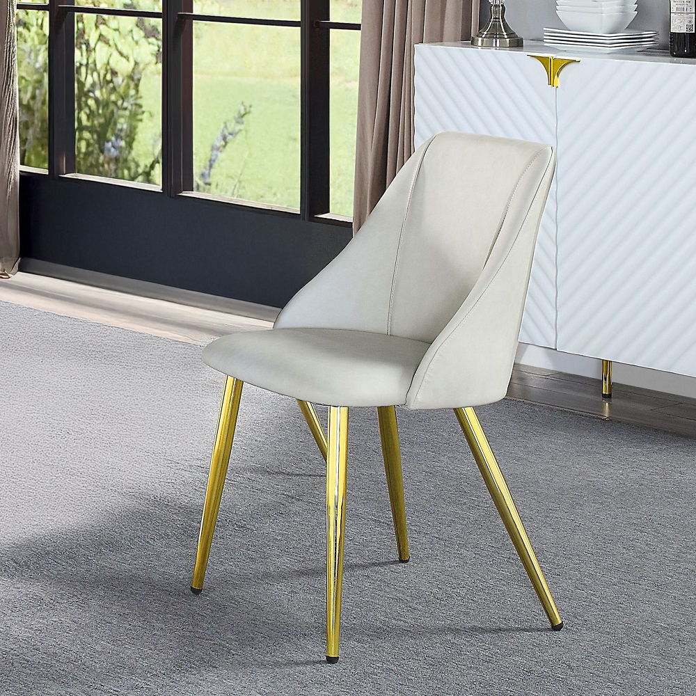 Gaines - Side Chair (Set of 2) - White Synthetic Leather - Urban Living Furniture (Los Angeles, CA)