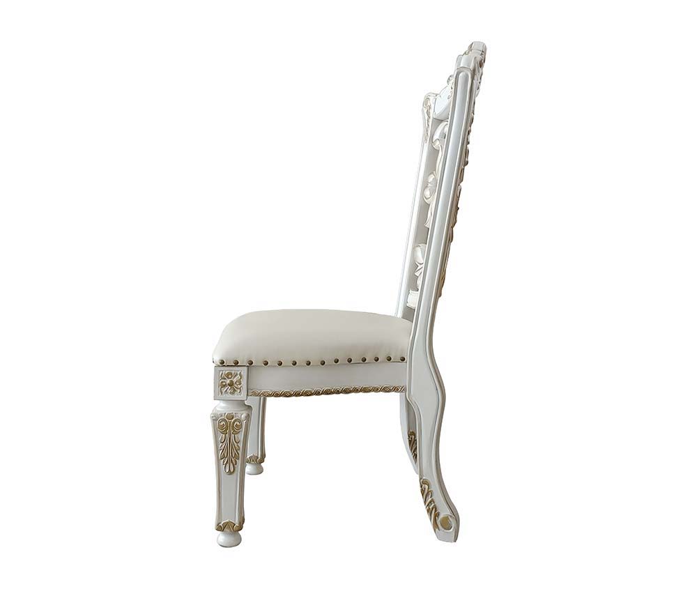 Vendom - Side Chair (Set of 2) - PU & Antique Pearl Finish - 48" - Urban Living Furniture (Los Angeles, CA)
