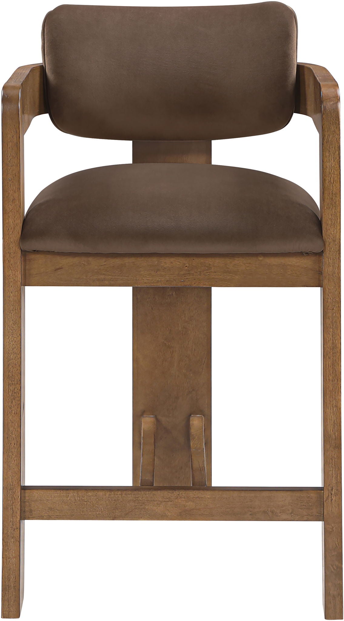 Sacha - Velvet Stool With Brown Base - Urban Living Furniture (Los Angeles, CA)