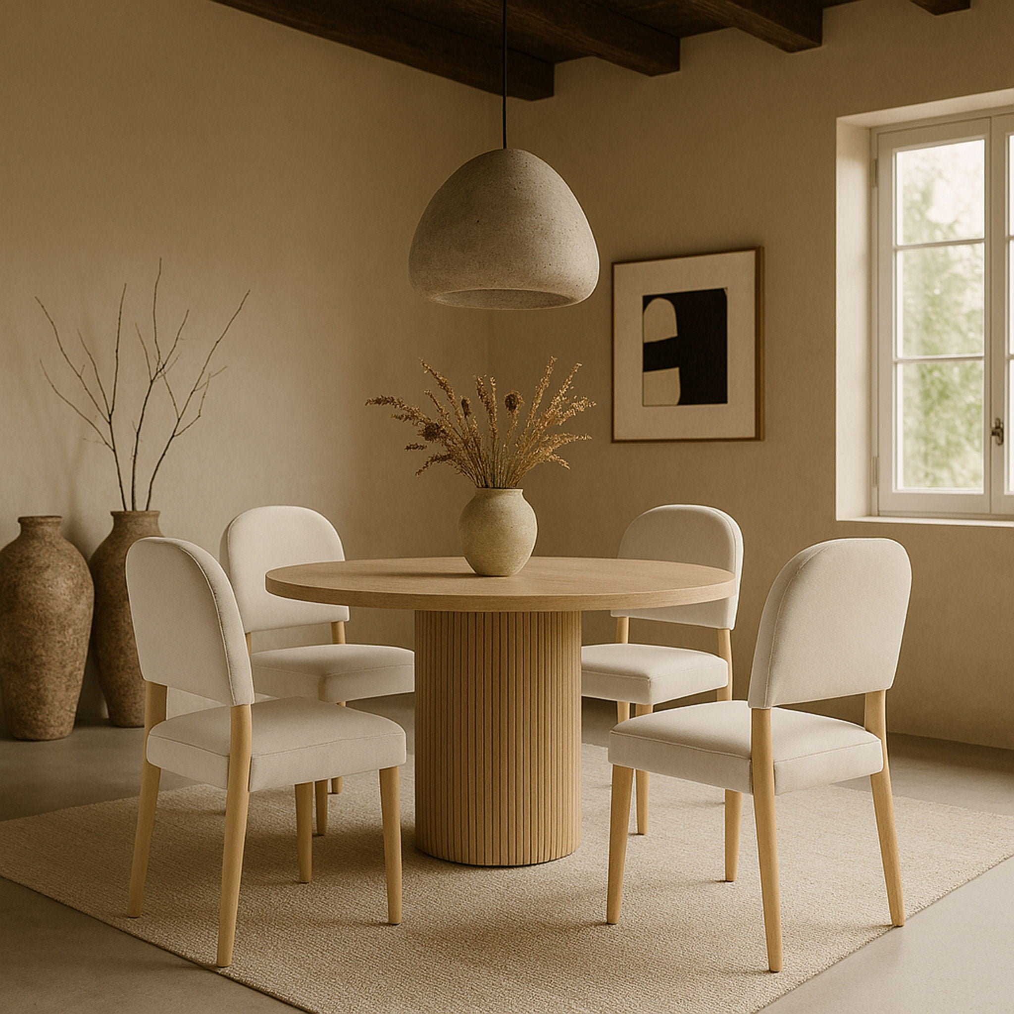 Varinelle - Velvet Dining Chair (Set of 2) - Natural Frame - Urban Living Furniture (Los Angeles, CA)