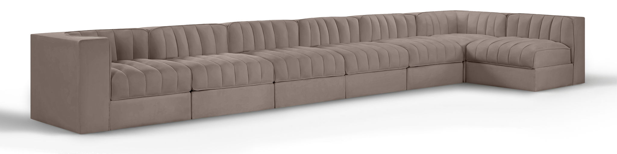 Rummi - Velvet Performance Fabric Upholstered 7 Piece Modular Sectional, L-Shaped (Right) - Urban Living Furniture (Los Angeles, CA)