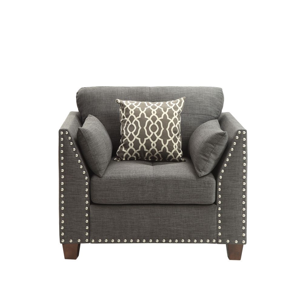 Laurissa - Chair With 3 Pillows - Light Charcoal Linen - Urban Living Furniture (Los Angeles, CA)