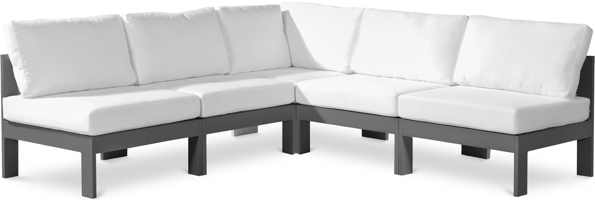 Nizuc - Outdoor Patio 5 Piece Modular Sectional With Gray Frame - Urban Living Furniture (Los Angeles, CA)