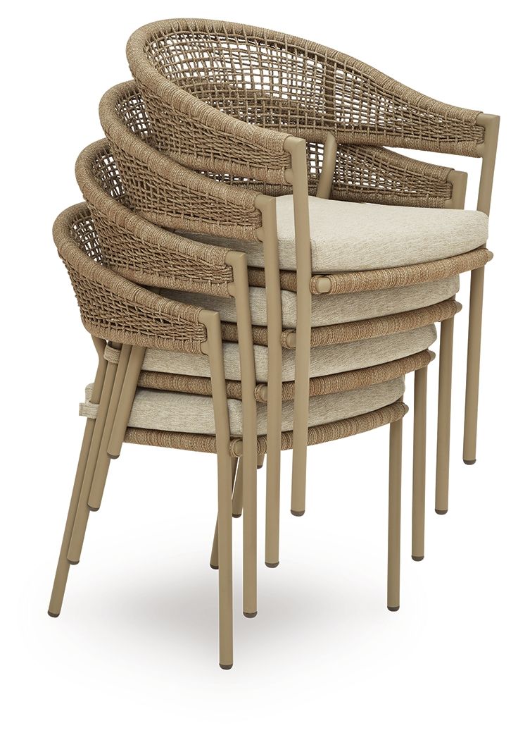 Orchard Beach - Arm Chair With Cushion (Set of 4) - Beige - Urban Living Furniture (Los Angeles, CA)