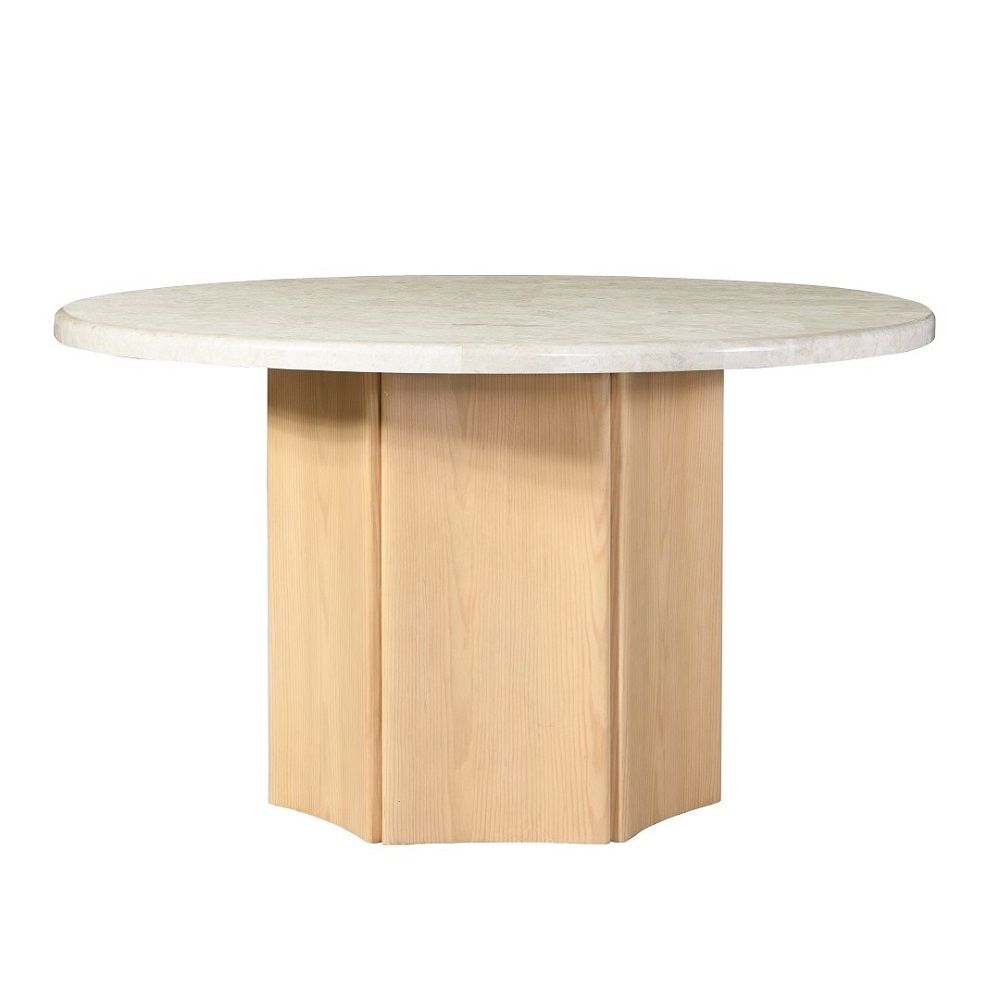 Adalynn - Round Dining Table With Marble Top - Gray & Weathered Gray Oak - Urban Living Furniture (Los Angeles, CA)