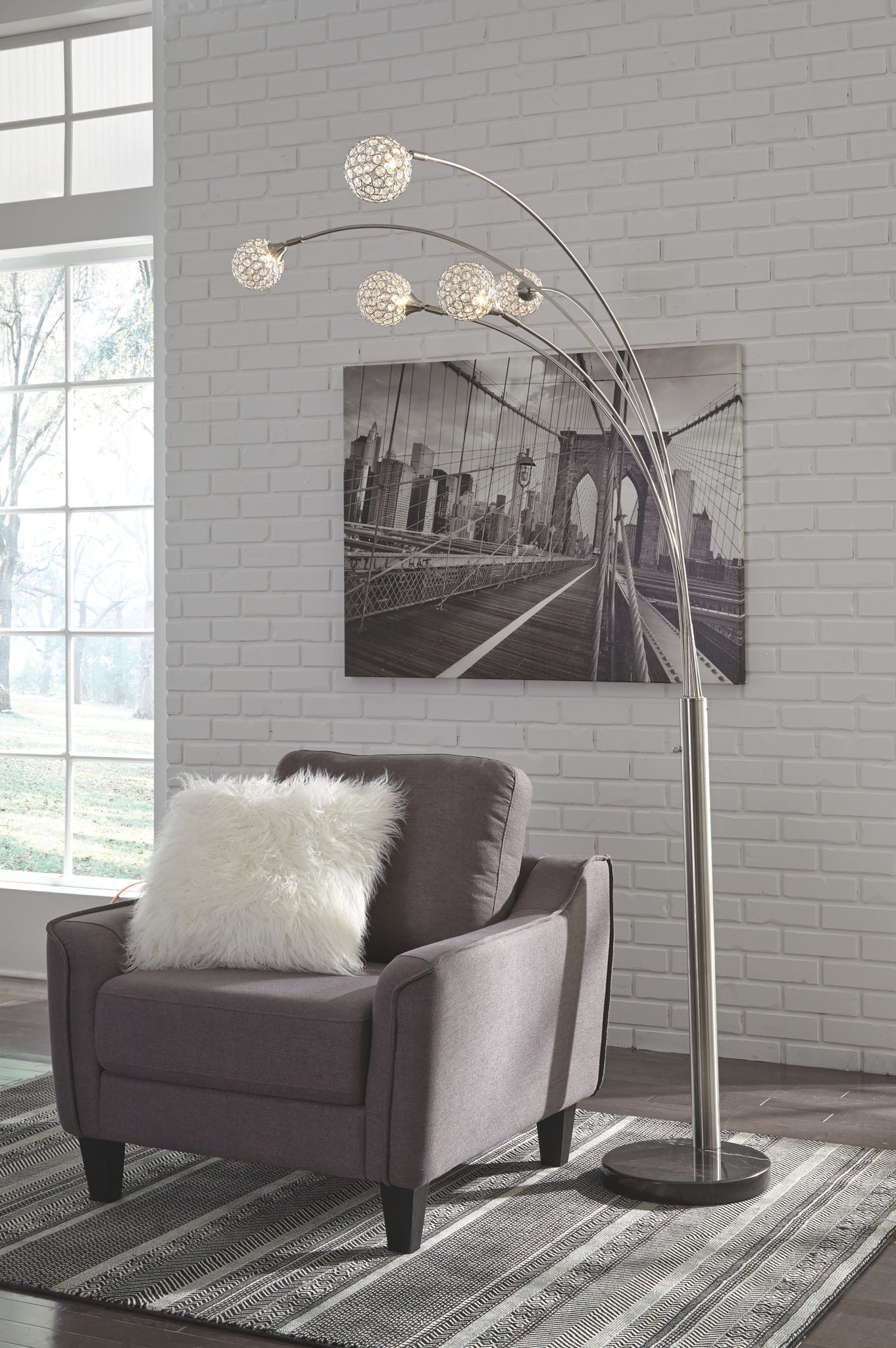 Winter - Silver Finish - Metal Arc Lamp - Urban Living Furniture (Los Angeles, CA)