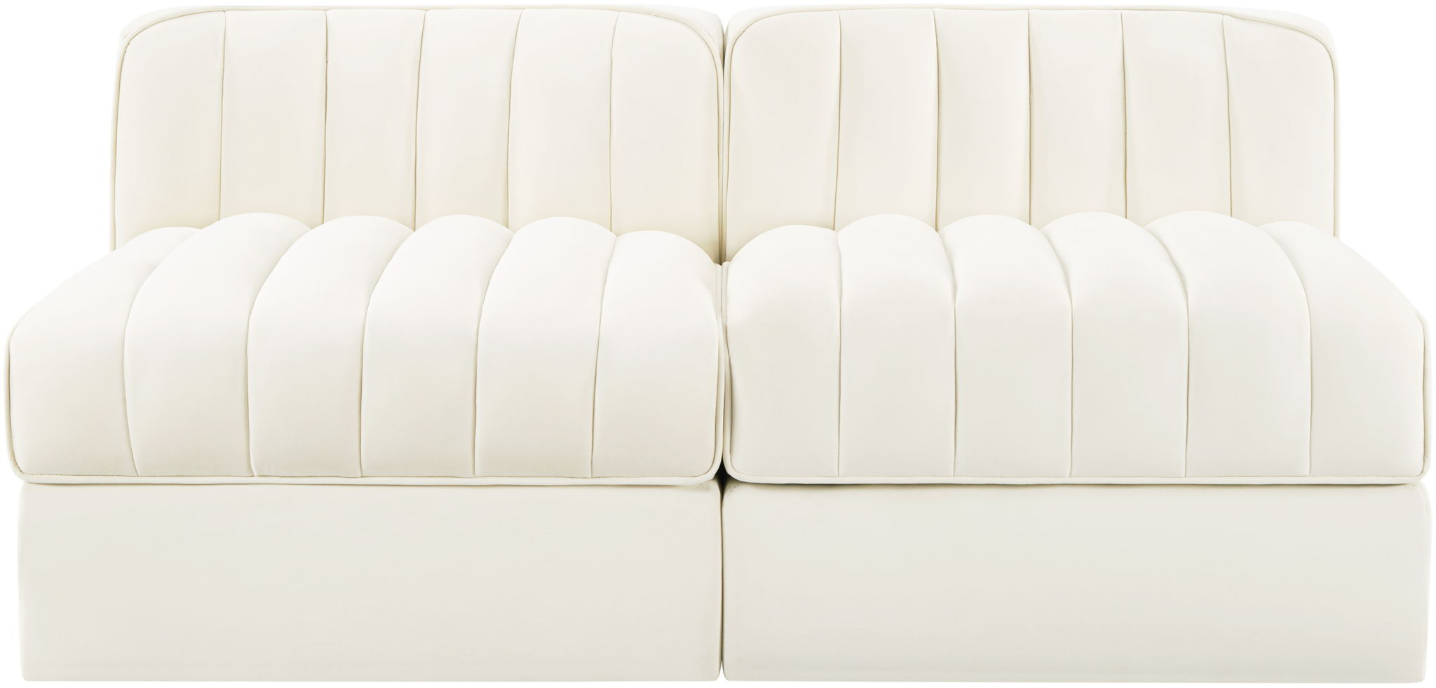 Rummi - Velvet Performance Fabric Upholstered 2 Piece Modular Armless Loveseat - Urban Living Furniture (Los Angeles, CA)