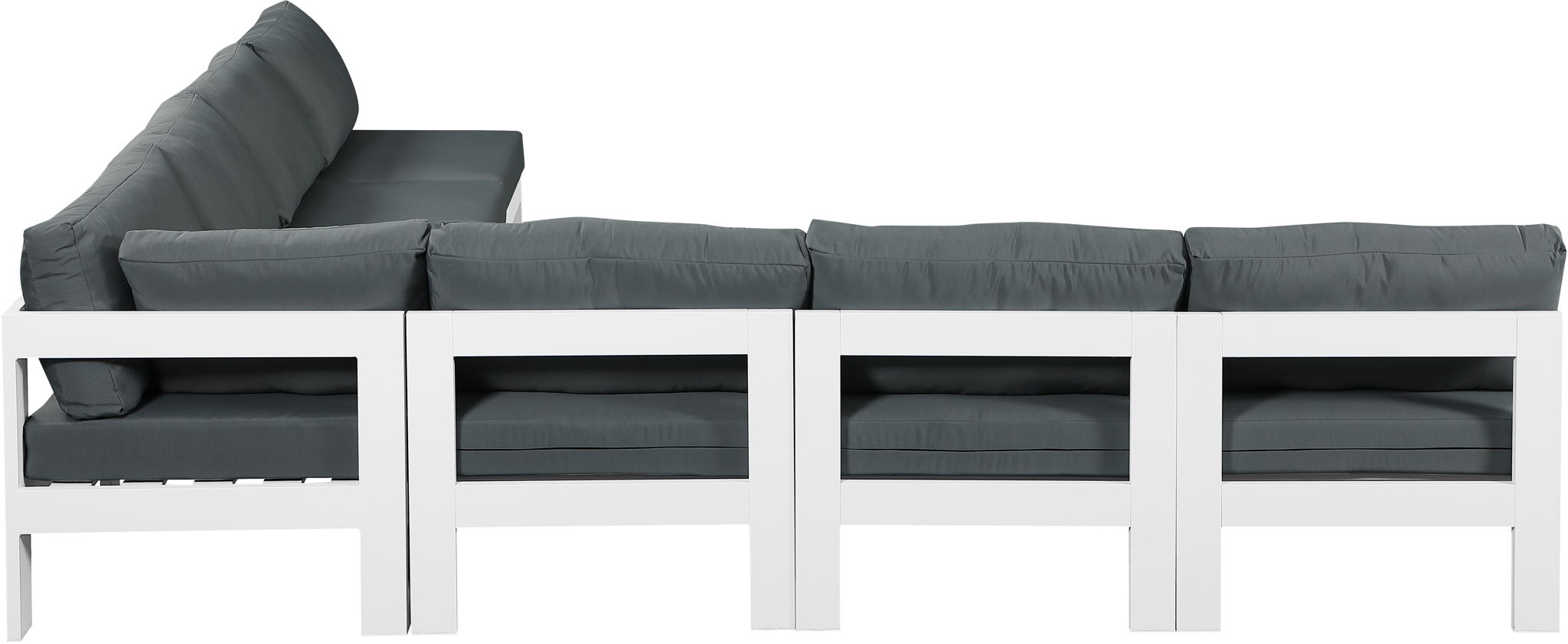 Nizuc - Outdoor Patio 7 Piece Modular Sectional With White Frame - Urban Living Furniture (Los Angeles, CA)