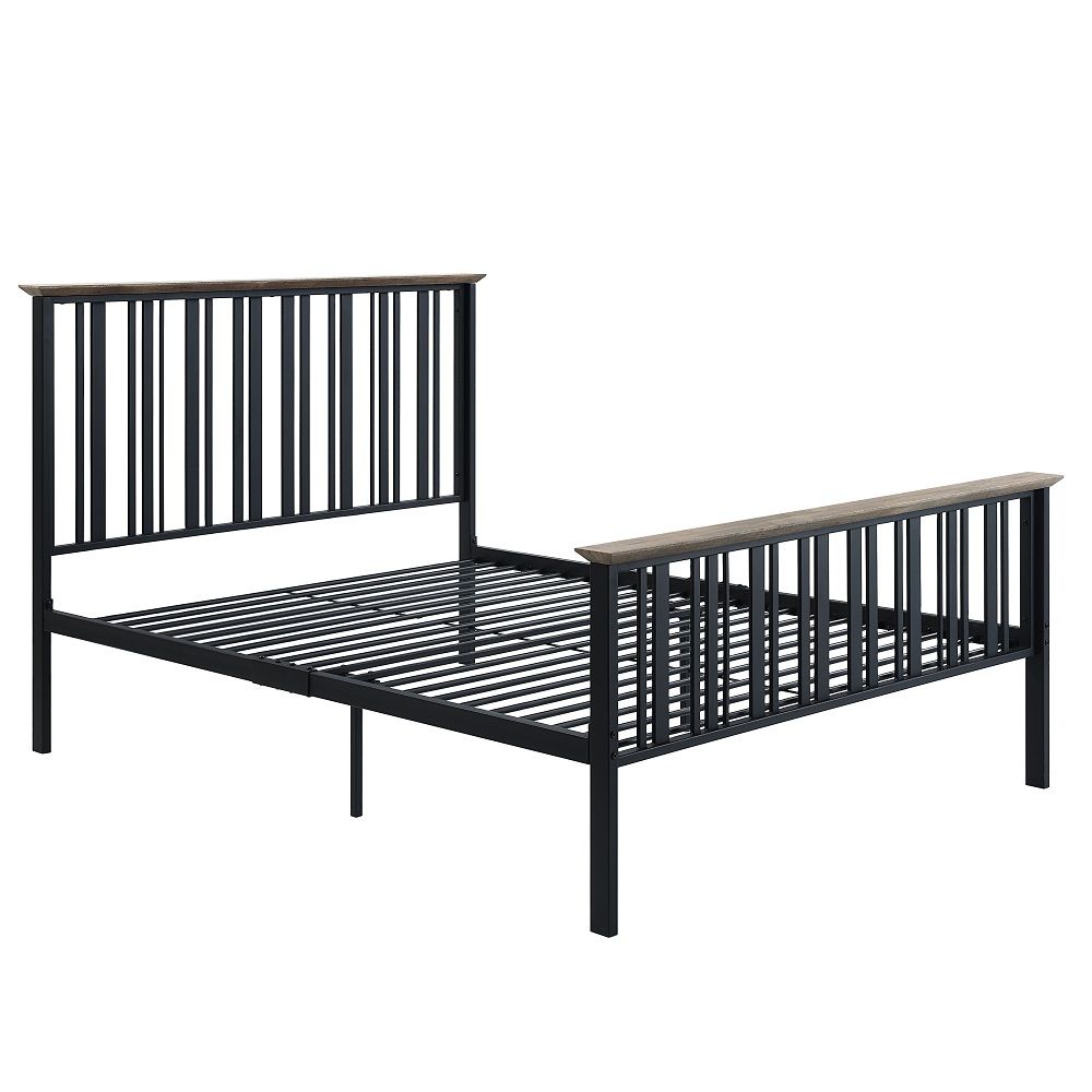 Zudora - Full Bed - Antique Oak & Black - Urban Living Furniture (Los Angeles, CA)