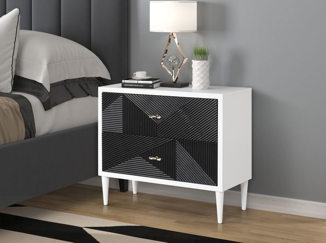 Dubni - Accent Table - White & Black - Urban Living Furniture (Los Angeles, CA)