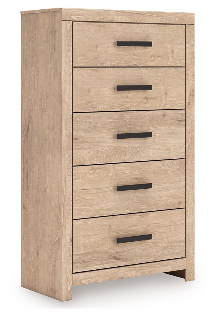 Sanginlane - Tan - Five Drawer Chest - Urban Living Furniture (Los Angeles, CA)