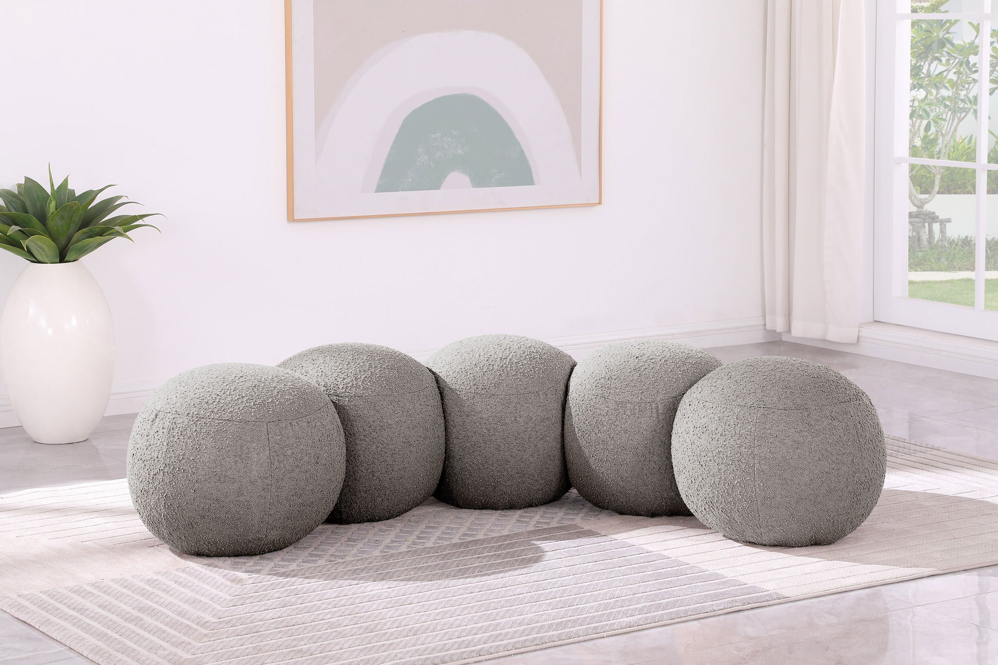Apollo - Boucle Fabric Bench - Urban Living Furniture (Los Angeles, CA)