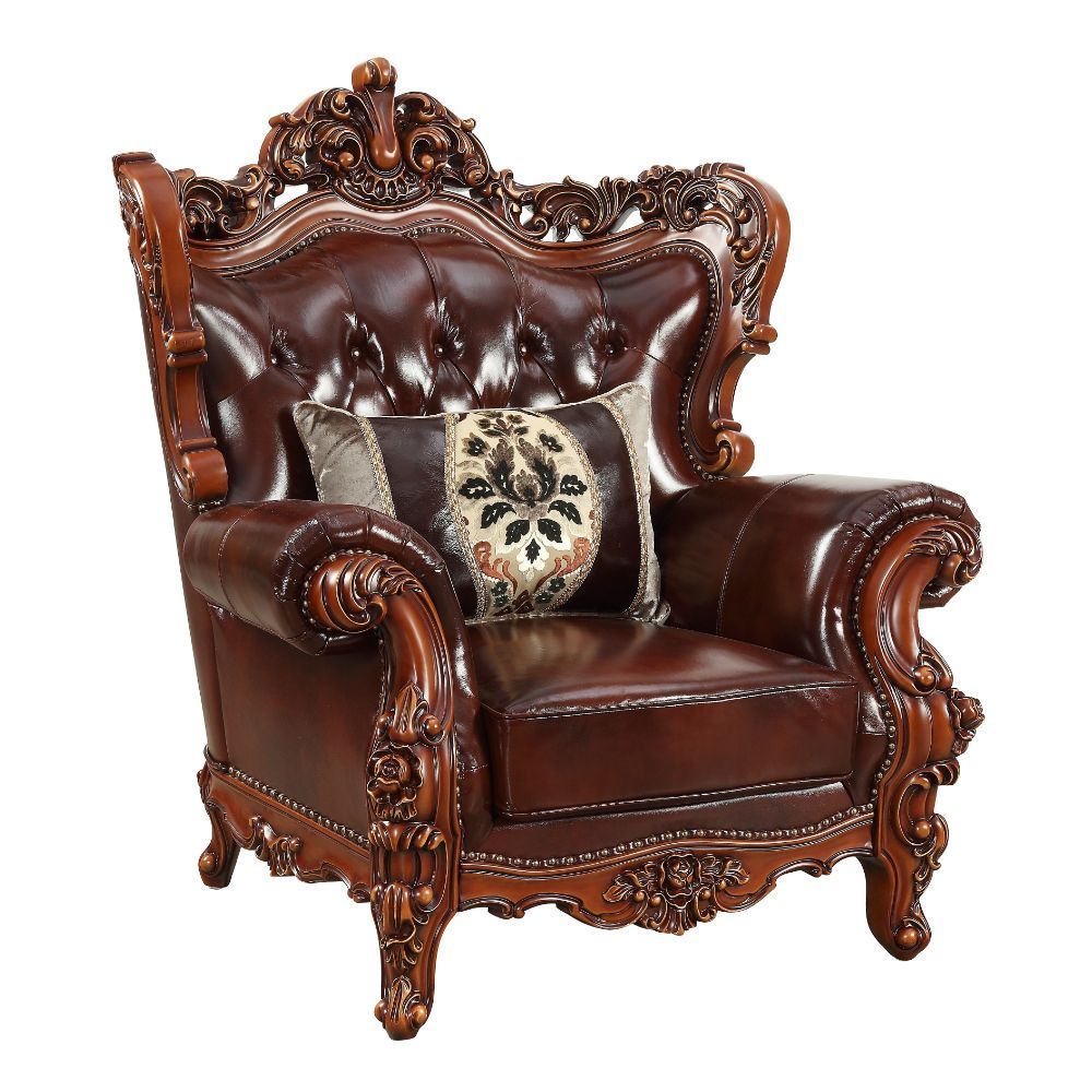 Eustoma - Chair - Cherry Top Grain Leather Match & Walnut - Urban Living Furniture (Los Angeles, CA)
