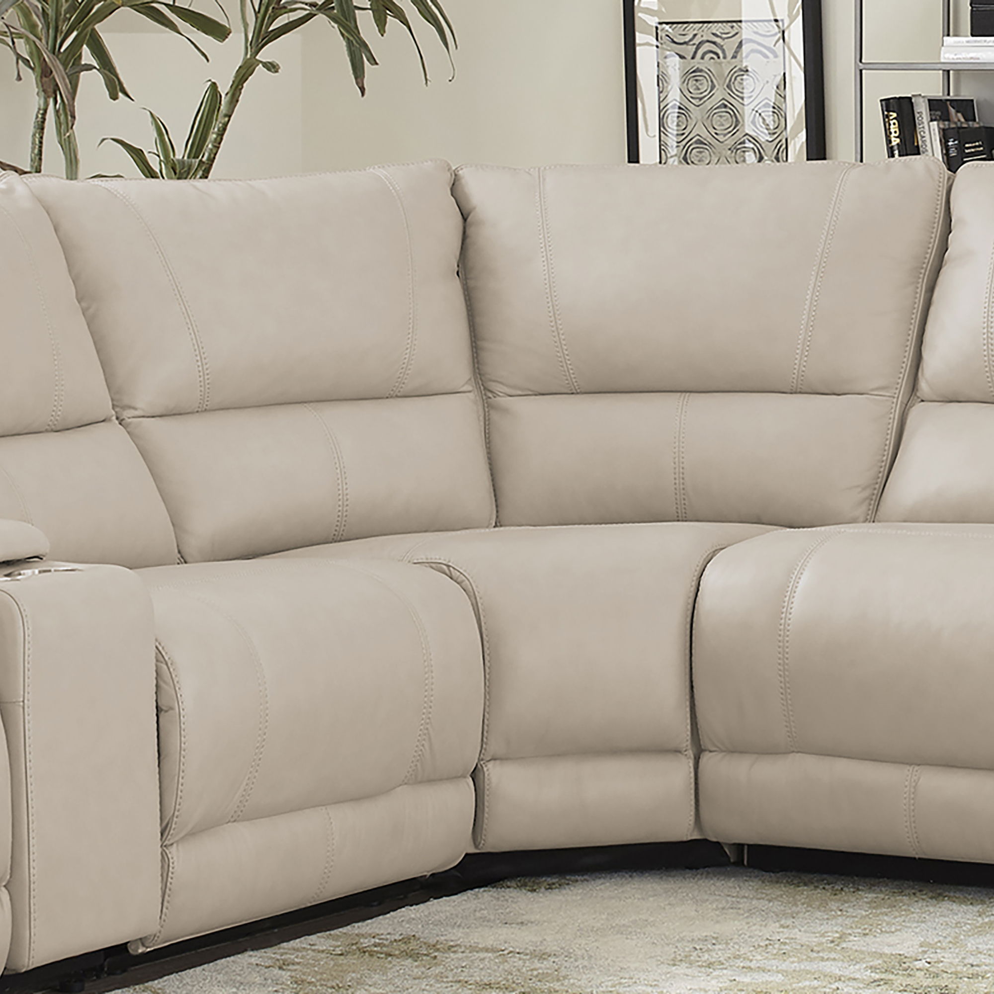 Whitman - Powered Cordless Corner Wedge - Verona Linen - Urban Living Furniture (Los Angeles, CA)