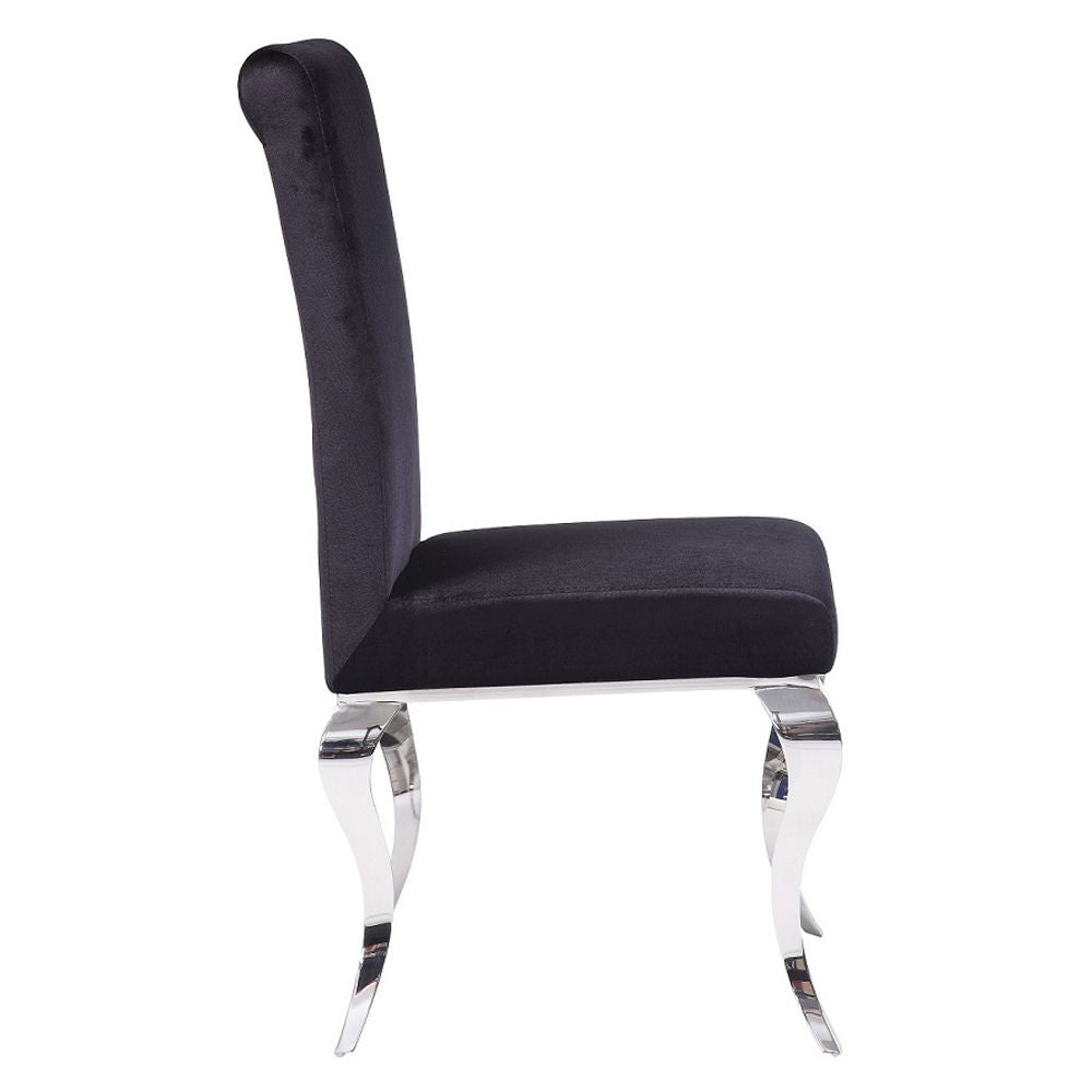 Fabiola - Side Chair (Set of 2) - Black Fabric & Stainless Steel - Urban Living Furniture (Los Angeles, CA)