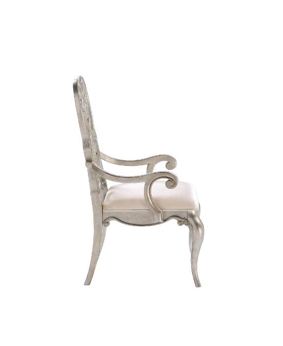 Esteban - Arm Chair (Set of 2) - Ivory Velvet & Antique Champagne - Urban Living Furniture (Los Angeles, CA)