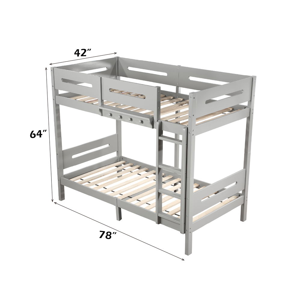 Edah - Twin Over Twin Bunk Bed - Gray - Urban Living Furniture (Los Angeles, CA)