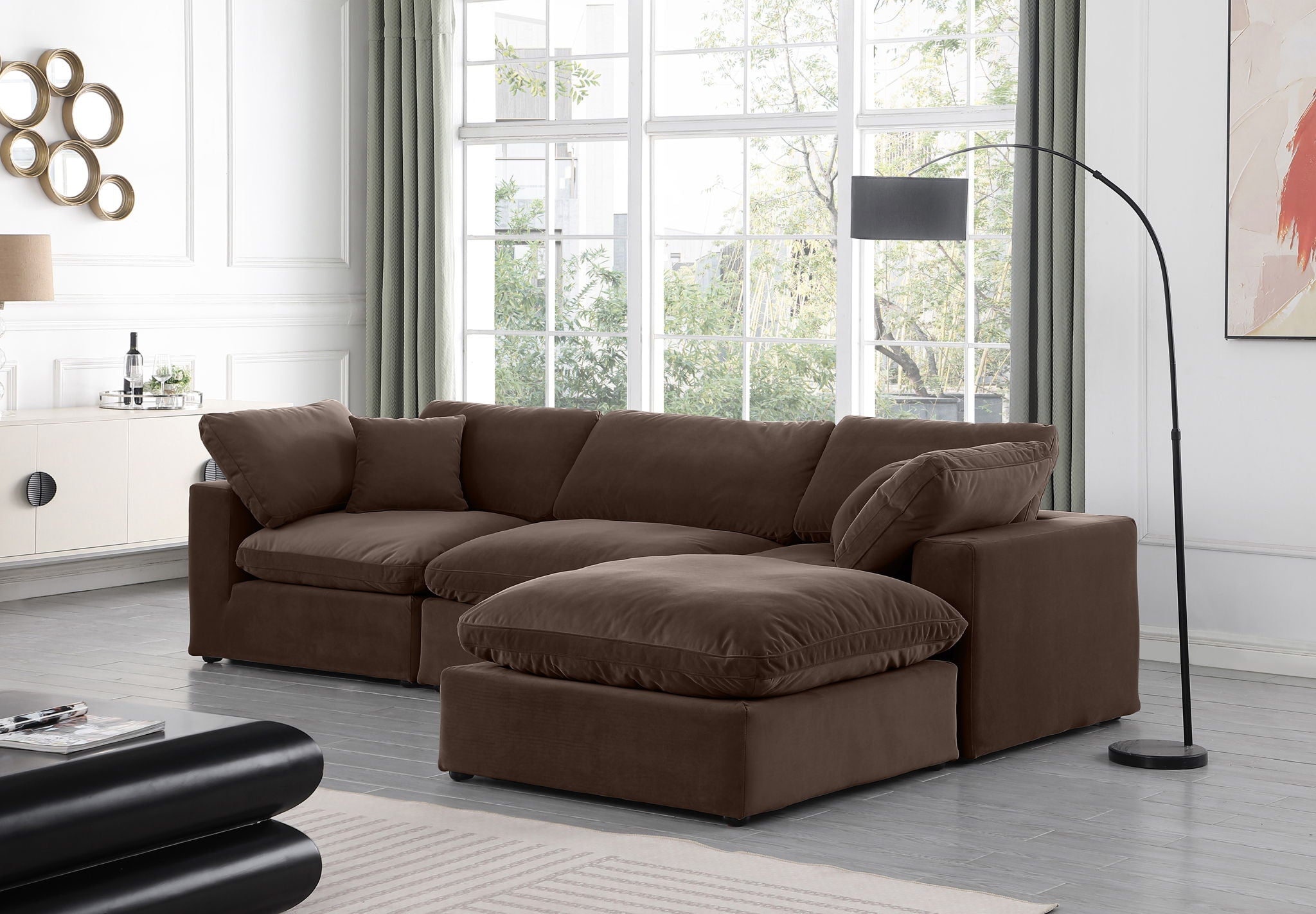 Comfy - 4 Piece Velvet Modular Sectional With Chaise - Urban Living Furniture (Los Angeles, CA)