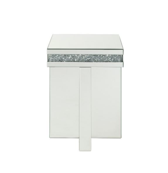 Noralie - 24"H End Table - Mirrored & Faux Diamonds - Urban Living Furniture (Los Angeles, CA)