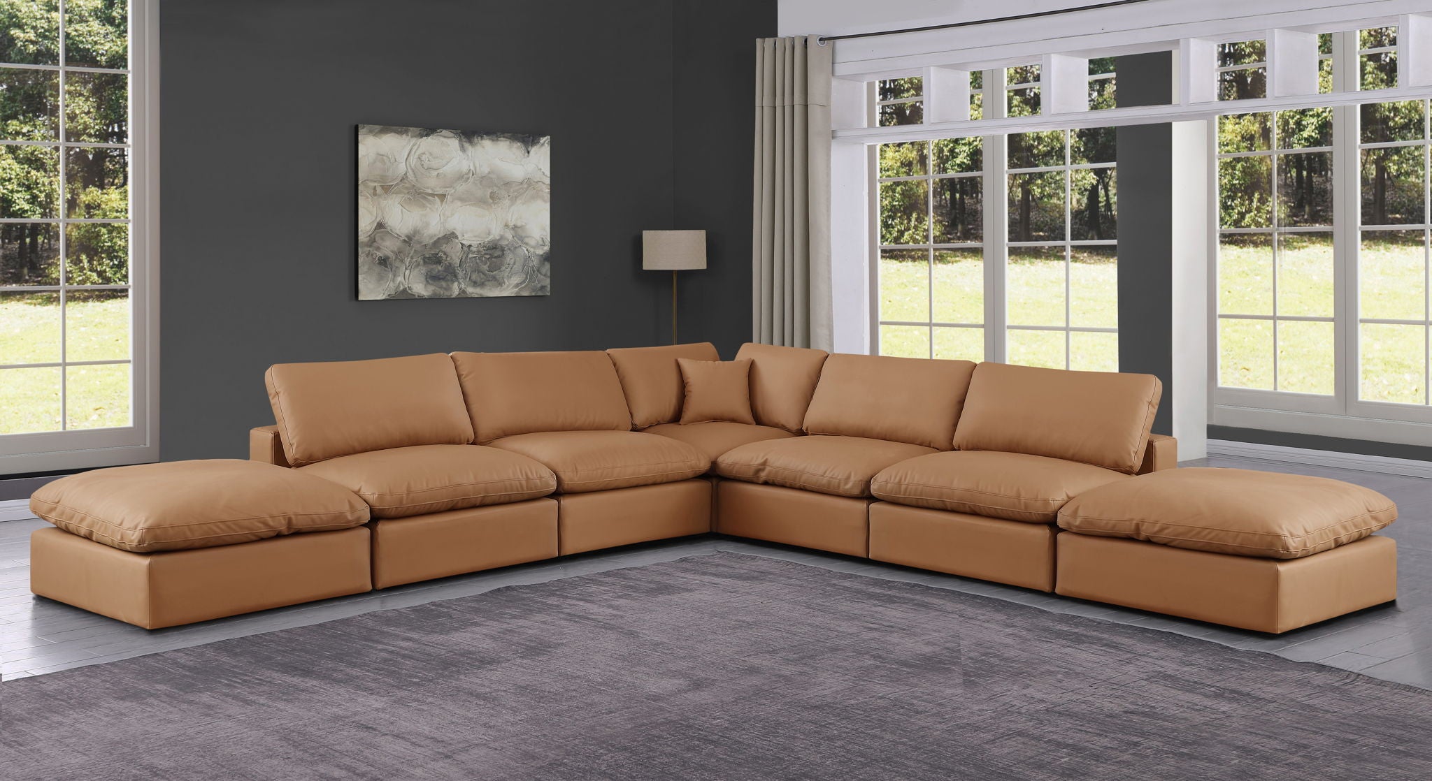 Comfy - 7 Piece Faux Leather Modular Corner Sectional - Urban Living Furniture (Los Angeles, CA)