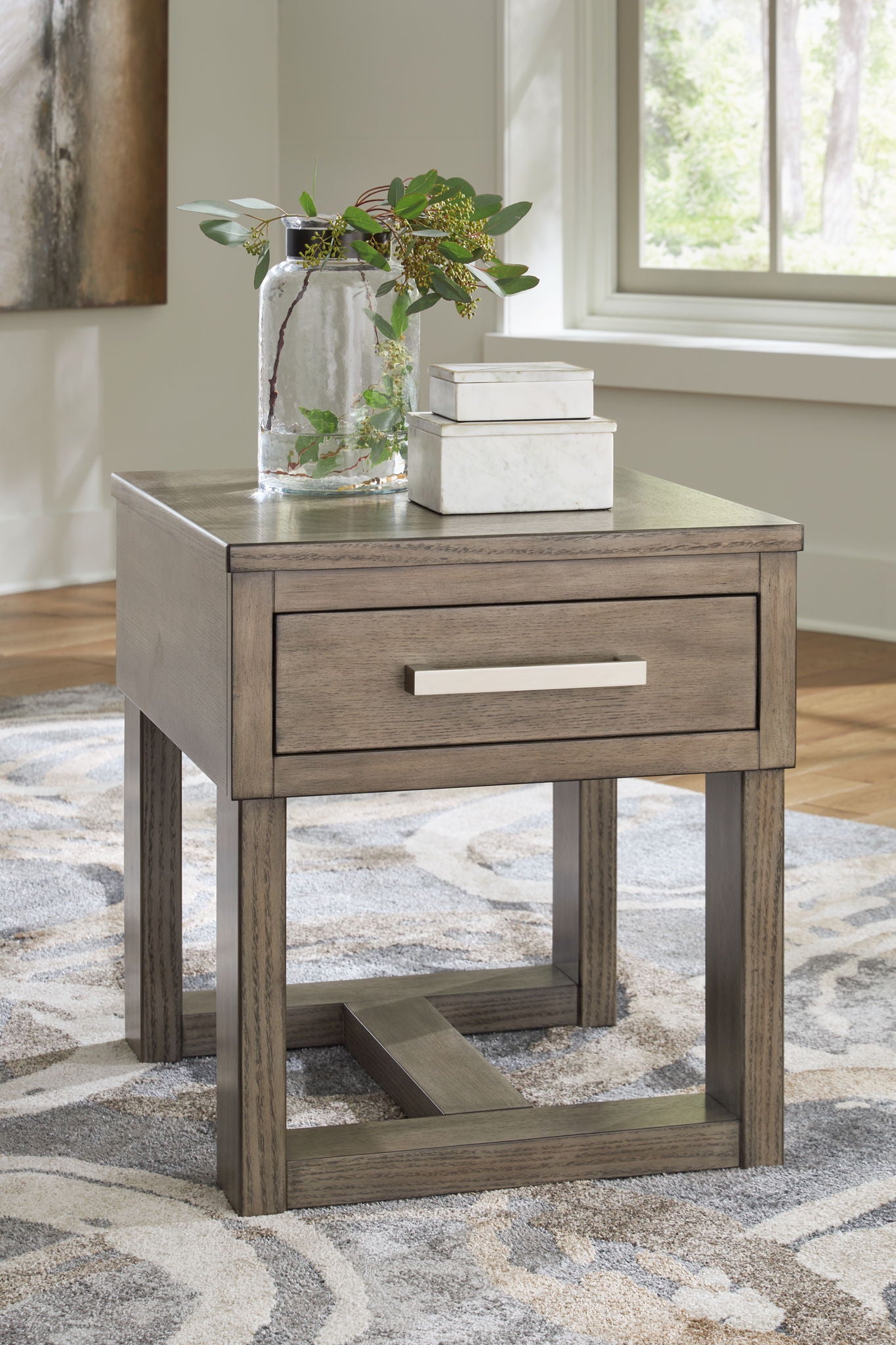 Loyaska - Grayish Brown - Rectangular End Table - Urban Living Furniture (Los Angeles, CA)