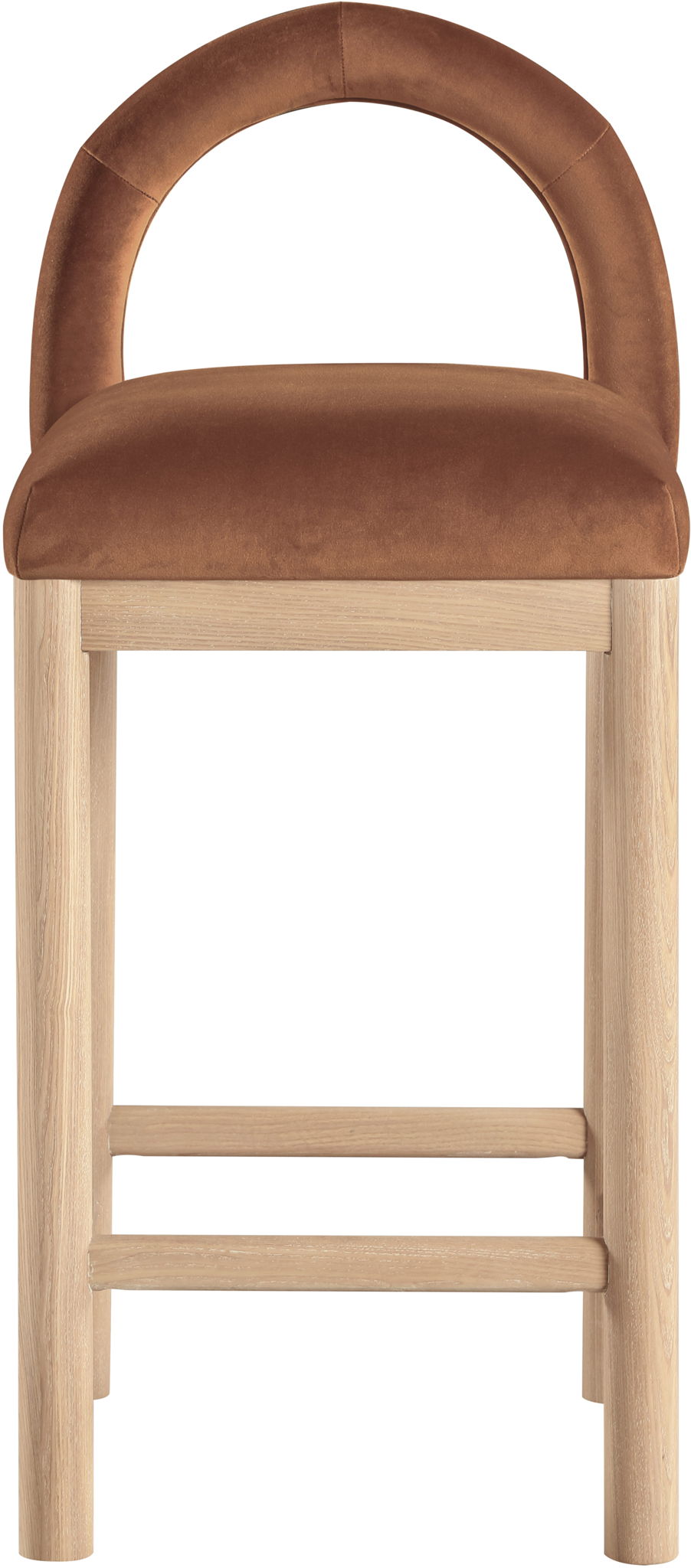 Conrad - Velvet Counter Stool With Natural Legs - Urban Living Furniture (Los Angeles, CA)