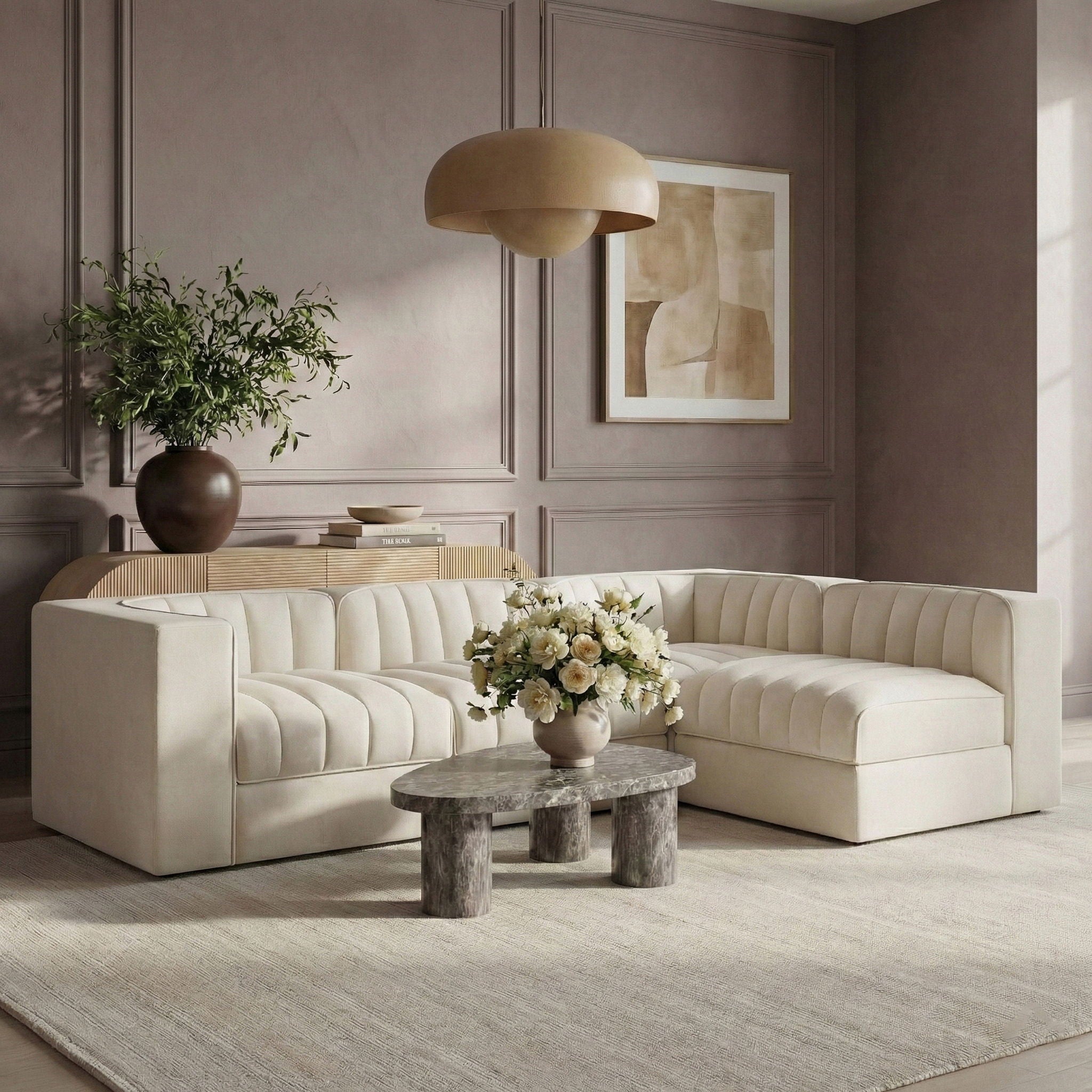 Rummi - Velvet Performance Fabric Upholstered 4 Piece Modular Sectional - Urban Living Furniture (Los Angeles, CA)
