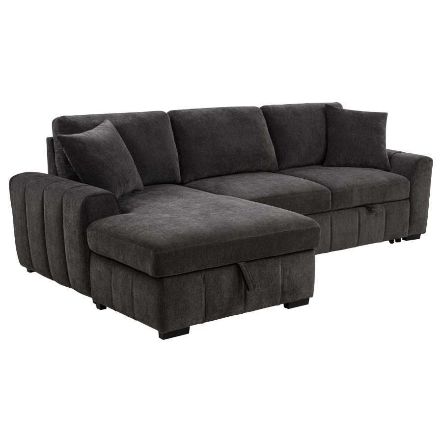 Pastrana - RAF Loveseat With 1 Piece Pillow, Box 1 of 2 - Charcoal Gray