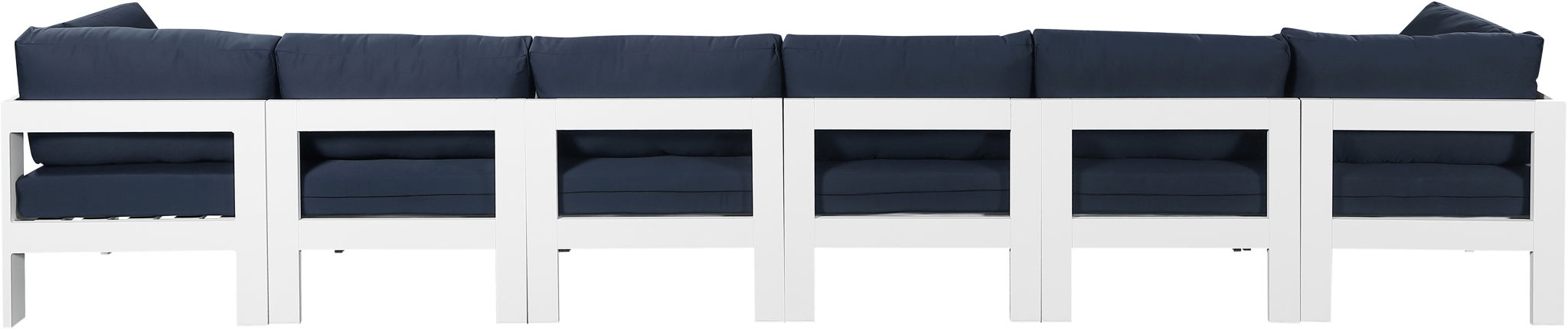 Nizuc - Outdoor Patio 6 Seat Modular Sofa With White Frame - Urban Living Furniture (Los Angeles, CA)