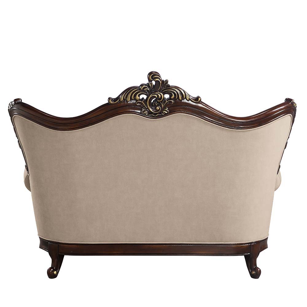 Ragnar - Loveseat - Light Brown Linen & Cherry Finish - Urban Living Furniture (Los Angeles, CA)