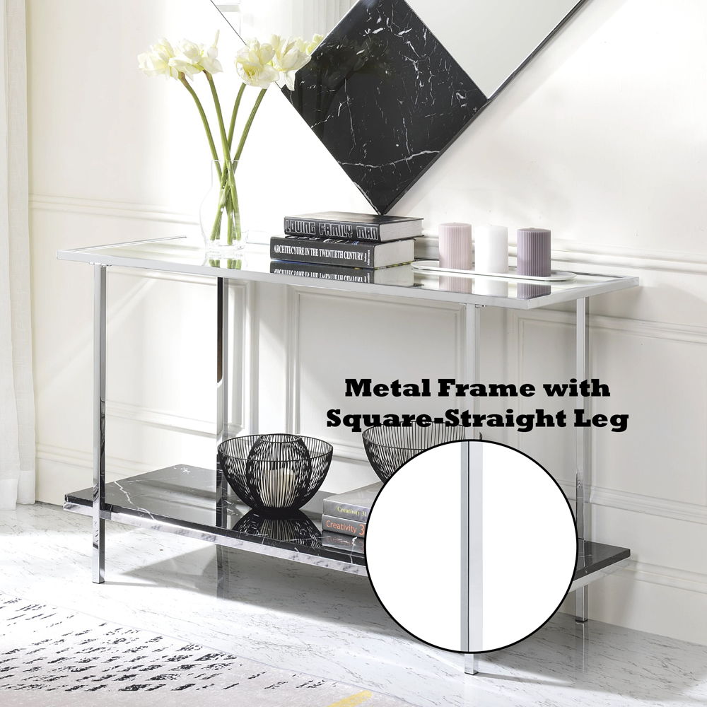 Angwin - Console Table - Mirrored, Faux Marble Top & Chrome - Urban Living Furniture (Los Angeles, CA)
