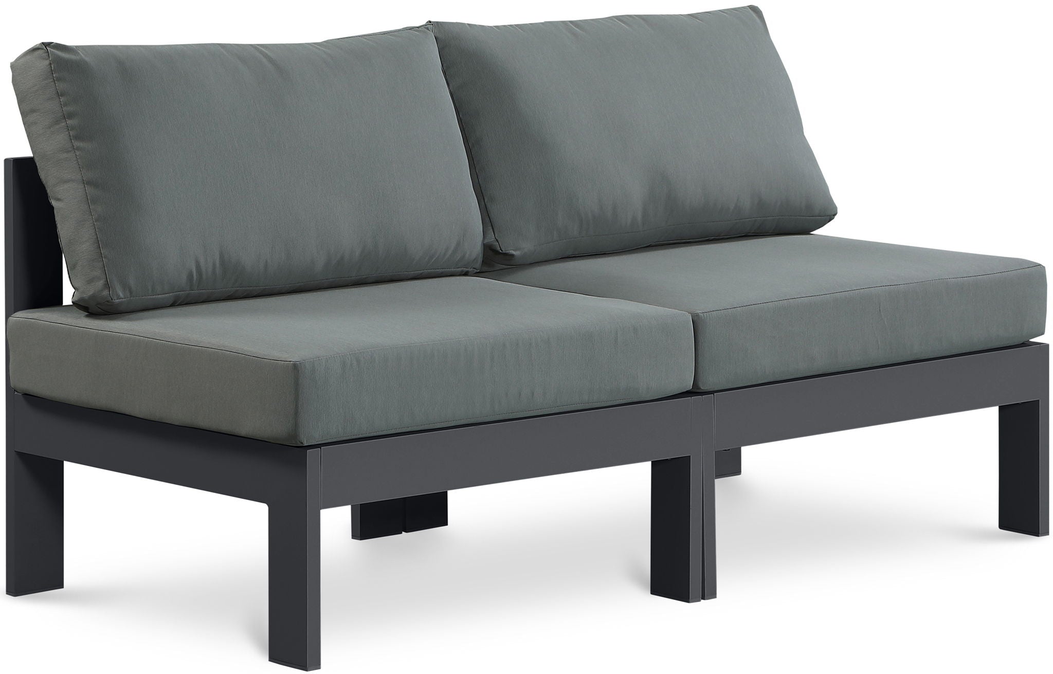 Nizuc - Outdoor Patio 2 Seat Armless Modular Sofa With Gray Frame - Urban Living Furniture (Los Angeles, CA)