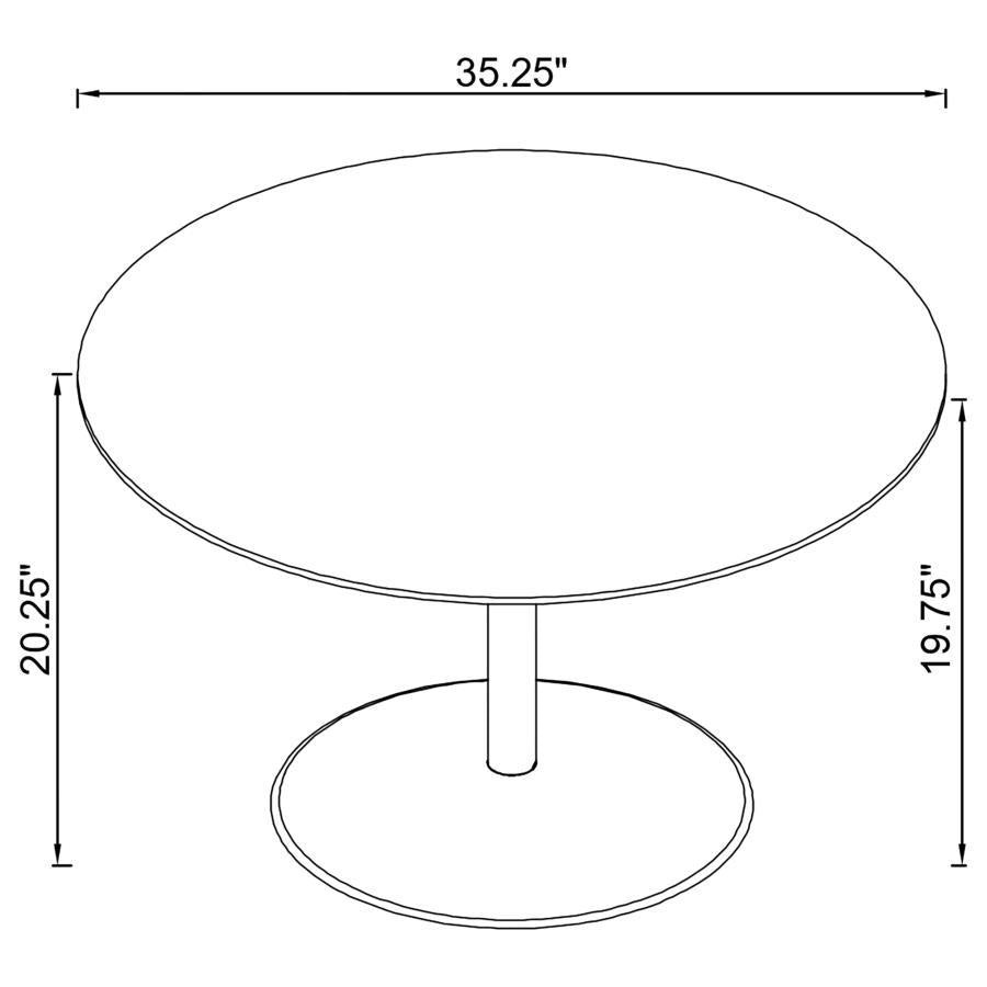 Ganso - Round Metal Coffee Table With Tempered Glass Top - Urban Living Furniture (Los Angeles, CA)